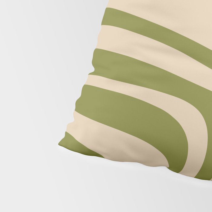 Palm Springs - Midcentury Modern Retro Pattern in Mid Mod Beige and Olive Green Pillow Sham Gallery Image 4