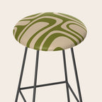 Palm Springs - Midcentury Modern Retro Pattern in Mid Mod Beige and Olive Green Stool Gallery Image 2