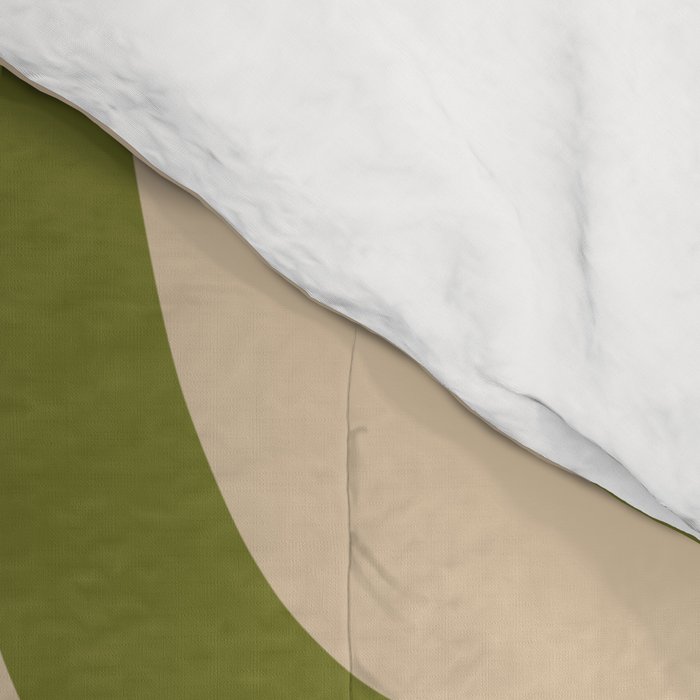 Palm Springs - Midcentury Modern Retro Pattern in Mid Mod Beige and Olive Green Comforter Gallery Image 4