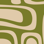Palm Springs - Midcentury Modern Retro Pattern in Mid Mod Beige and Olive Green Coffee Mug Gallery Image 2