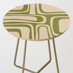 Palm Springs - Midcentury Modern Retro Pattern in Mid Mod Beige and Olive Green Side Table Gallery Image 2