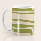 Palm Springs - Midcentury Modern Retro Pattern in Mid Mod Beige and Olive Green Coffee Mug Gallery Image 3