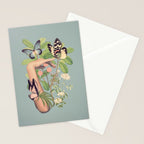 Minimal Collage/ Hand, Plants and Butterflies 4 Stationery Card Gallery Image 2