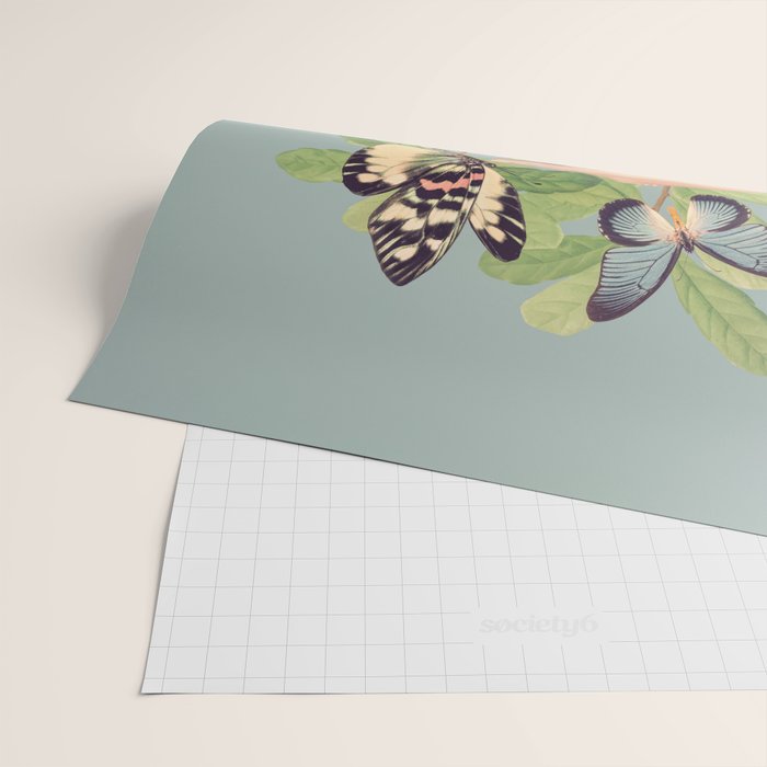 Minimal Collage/ Hand, Plants and Butterflies 4 Wrapping Paper Gallery Image 2