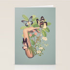 Minimal Collage/ Hand, Plants and Butterflies 4 Stationery Card Gallery Image 2