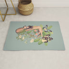 Minimal Collage/ Hand, Plants and Butterflies 4 Rug Gallery Image 1
