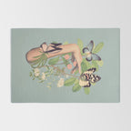 Minimal Collage/ Hand, Plants and Butterflies 4 Rug Gallery Image 2