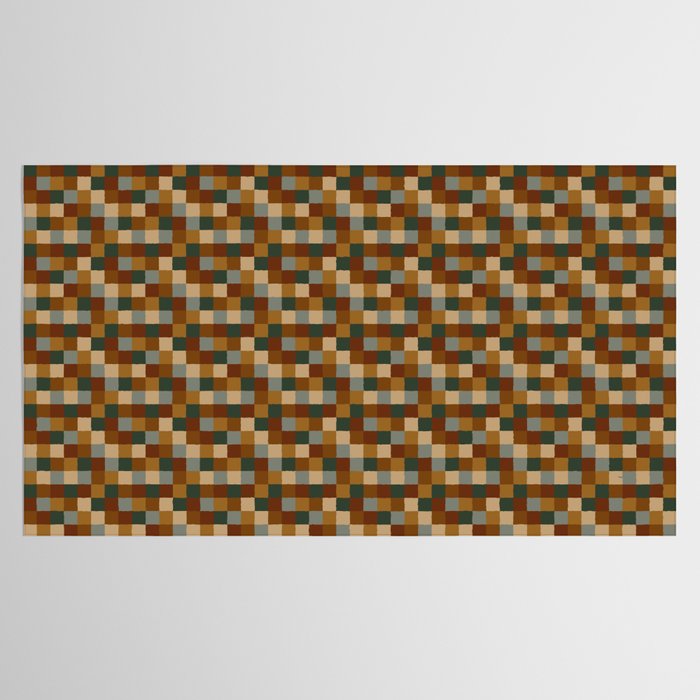 Bold Earthy Checks Pattern - Small VI Tablecloth Gallery Image 2