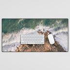 Ericeira from above | Coastal ocean drone photography print | Travel wall art Portugal Desk Mat Gallery Image 1