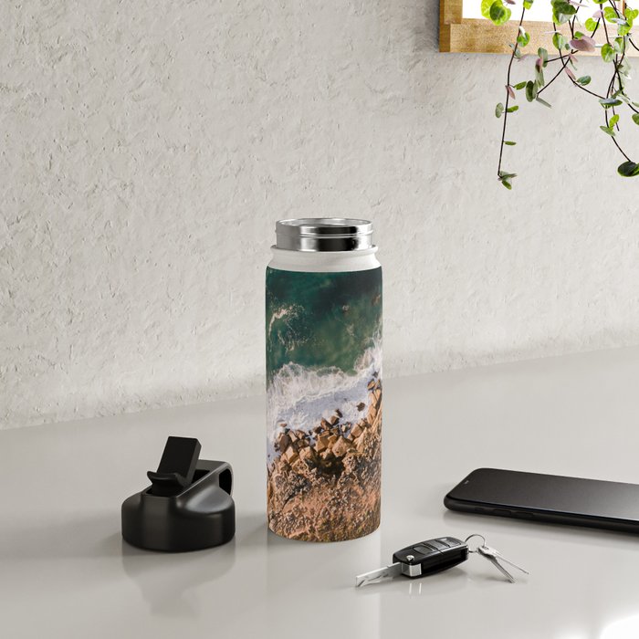 Ericeira from above | Coastal ocean drone photography print | Travel wall art Portugal Water Bottle Gallery Image 4