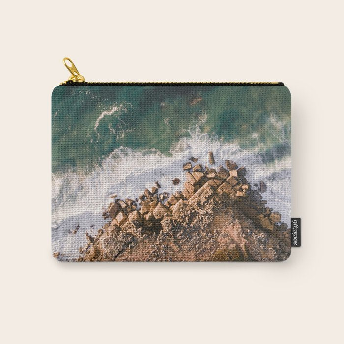 Ericeira from above | Coastal ocean drone photography print | Travel wall art Portugal Carry All Pouch Gallery Image 1