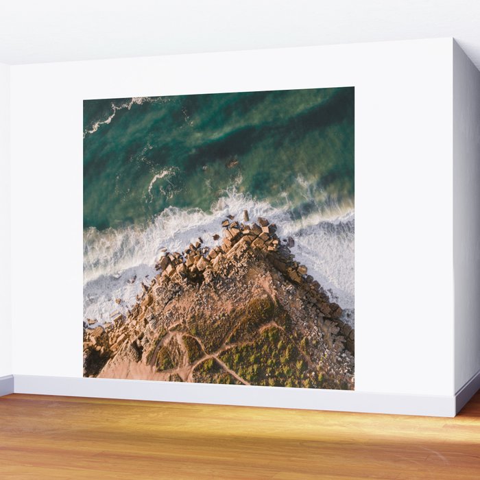 Ericeira from above | Coastal ocean drone photography print | Travel wall art Portugal Wall Mural Gallery Image 2