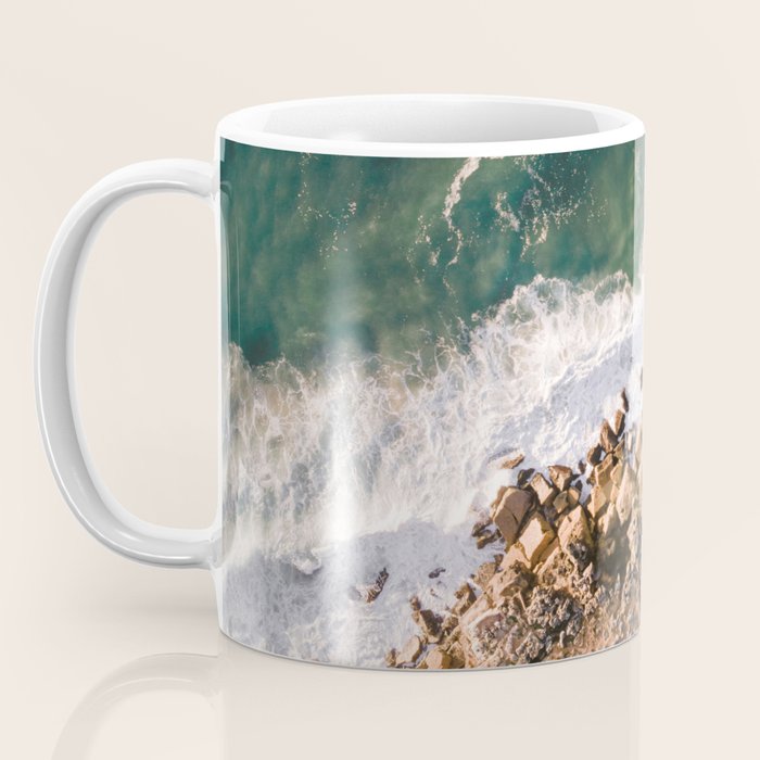 Ericeira from above | Coastal ocean drone photography print | Travel wall art Portugal Coffee Mug Gallery Image 3