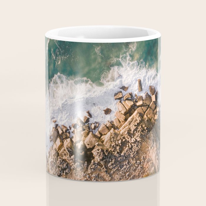 Ericeira from above | Coastal ocean drone photography print | Travel wall art Portugal Coffee Mug Gallery Image 4