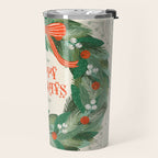 Happy Holidays Christmas Wreath Travel Mug Gallery Image 2