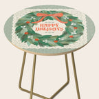 Happy Holidays Christmas Wreath Side Table Gallery Image 2