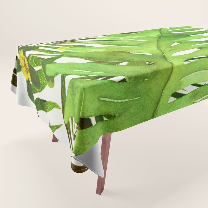 Watercolor Plants Tablecloth Gallery Image 1