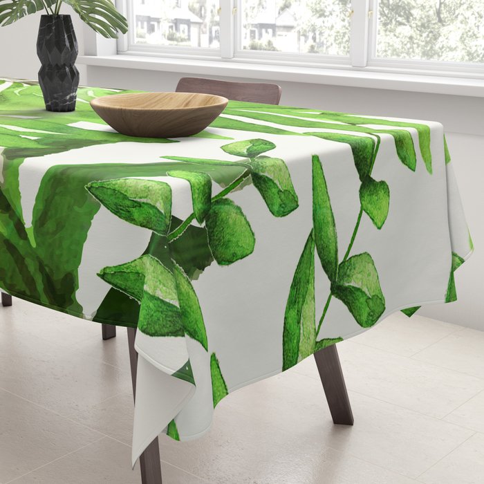 Watercolor Plants Tablecloth Gallery Image 3