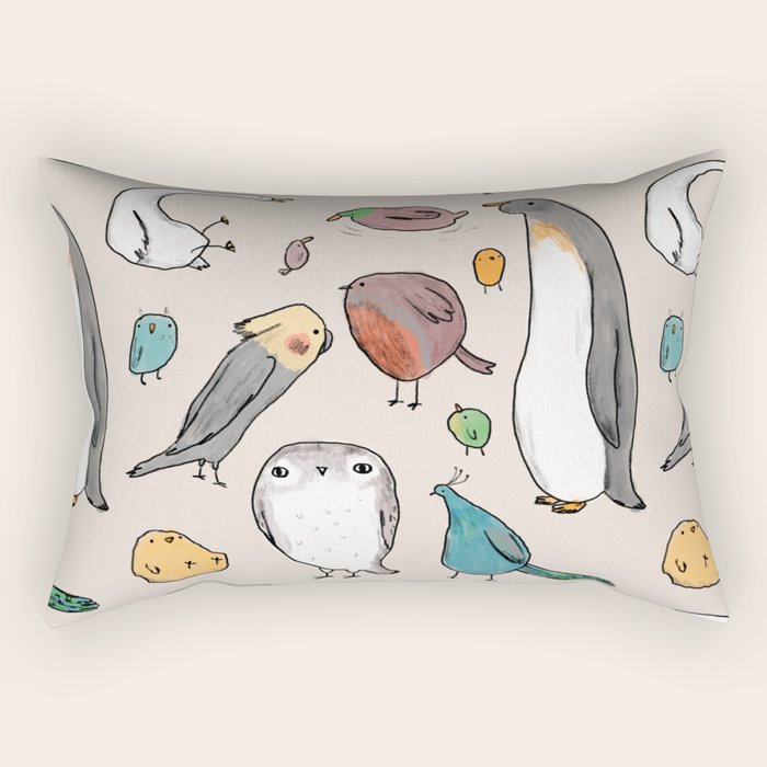Lump Birds Rectangular Pillow Gallery Image 2