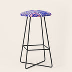 Talavera Mexican Tile - Pink & Periwinkle Palette Stool Gallery Image 1
