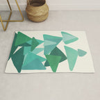 Green Colored Triangles Rug Gallery Image 1