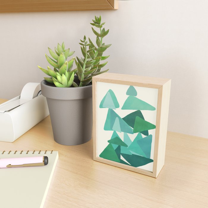 Green Colored Triangles Mini Art Print Gallery Image 2