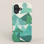 Green Colored Triangles iPhone Case Gallery Image 1