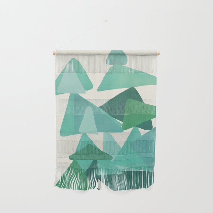 Green Colored Triangles Wall Hanging Gallery Image 1