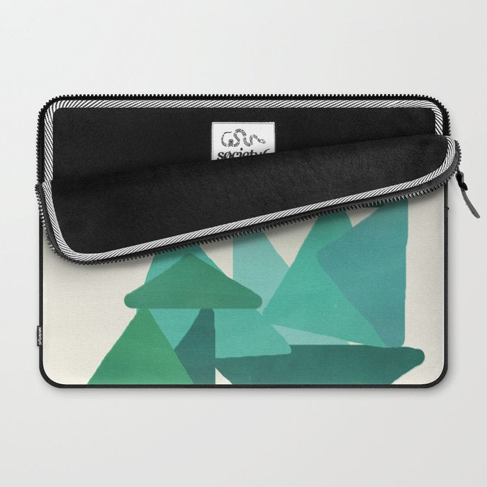 Green Colored Triangles Laptop Sleeve Gallery Image 2