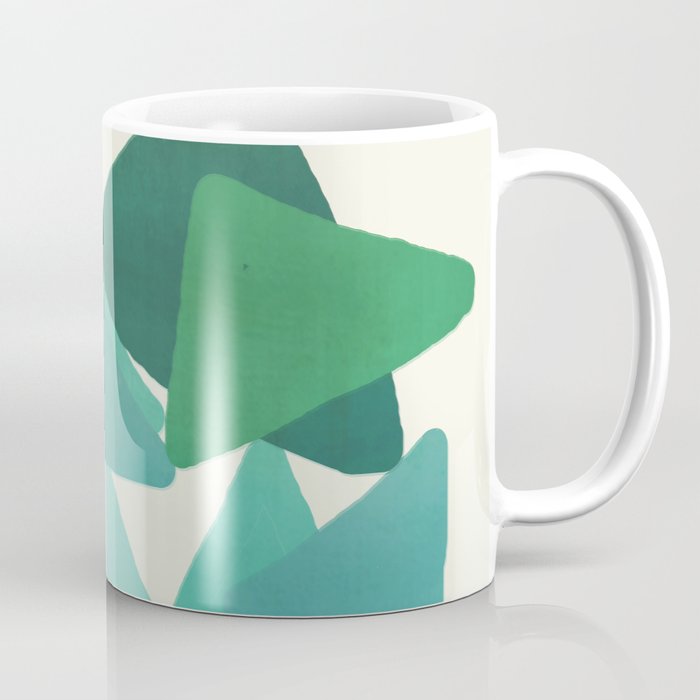 Green Colored Triangles Coffee Mug Gallery Image 1