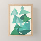 Green Colored Triangles Mini Art Print Gallery Image 1