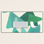 Green Colored Triangles Desk Mat Gallery Image 1