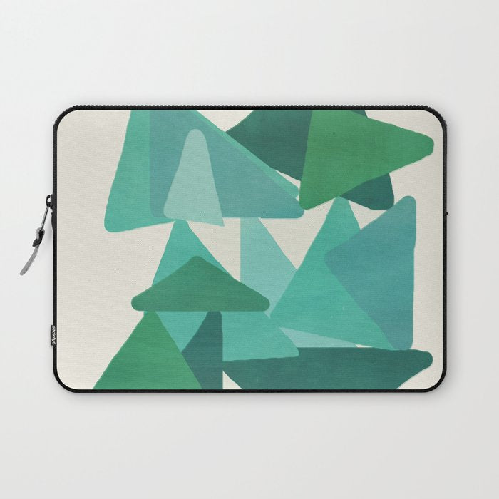 Green Colored Triangles Laptop Sleeve Gallery Image 1