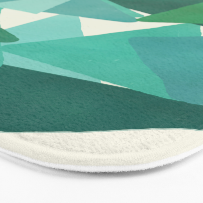 Green Colored Triangles Bath Mat Gallery Image 3