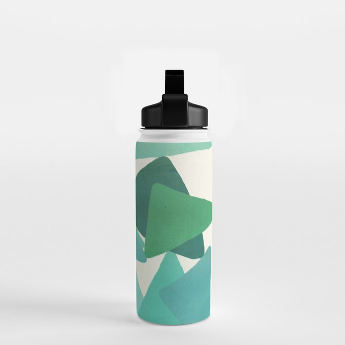 Green Colored Triangles Water Bottle Gallery Image 2