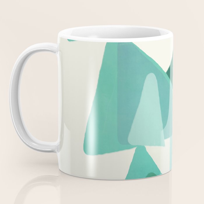 Green Colored Triangles Coffee Mug Gallery Image 3
