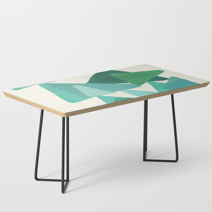 Green Colored Triangles Coffee Table Gallery Image 1