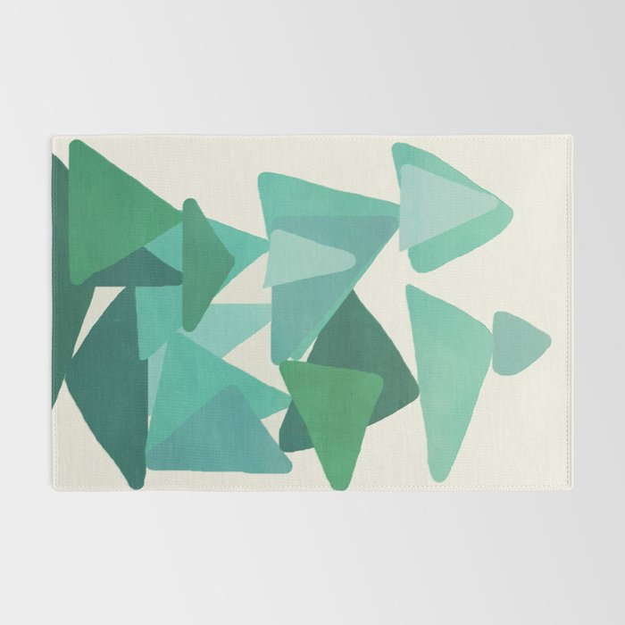 Green Colored Triangles Rug Gallery Image 2