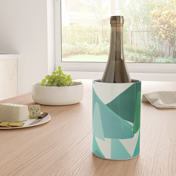 Green Colored Triangles Wine Chiller Gallery Image 4