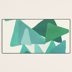 Green Colored Triangles Desk Mat Gallery Image 3
