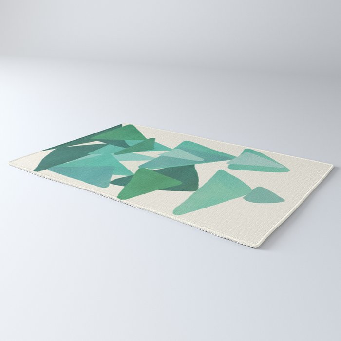 Green Colored Triangles Rug Gallery Image 3