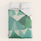 Green Colored Triangles Duvet Cover Gallery Image 6
