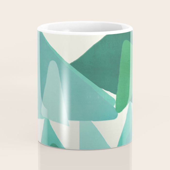Green Colored Triangles Coffee Mug Gallery Image 4