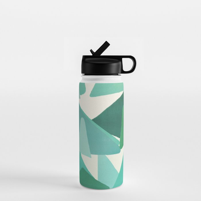Green Colored Triangles Water Bottle Gallery Image 1