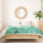 Green Colored Triangles Duvet Cover Gallery Image 3