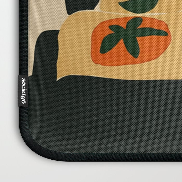 Tropical Bedside Calm Bold Sun and Plant Modern Art in Earthy Tones Laptop Sleeve Gallery Image 3