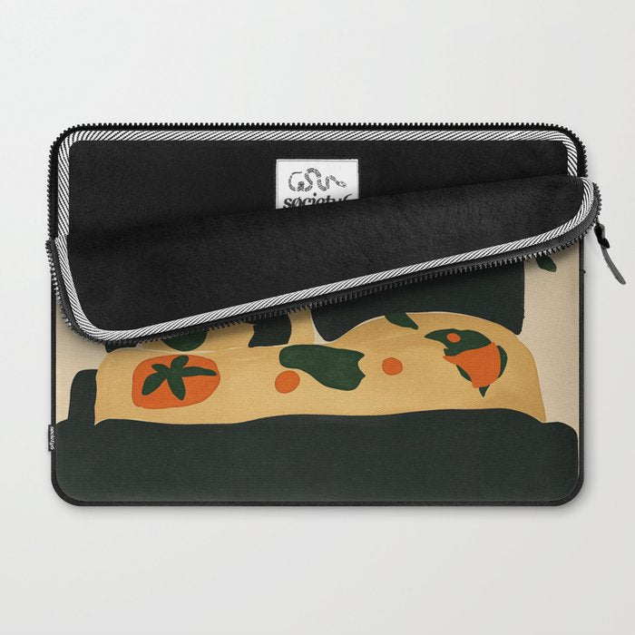 Tropical Bedside Calm Bold Sun and Plant Modern Art in Earthy Tones Laptop Sleeve Gallery Image 2