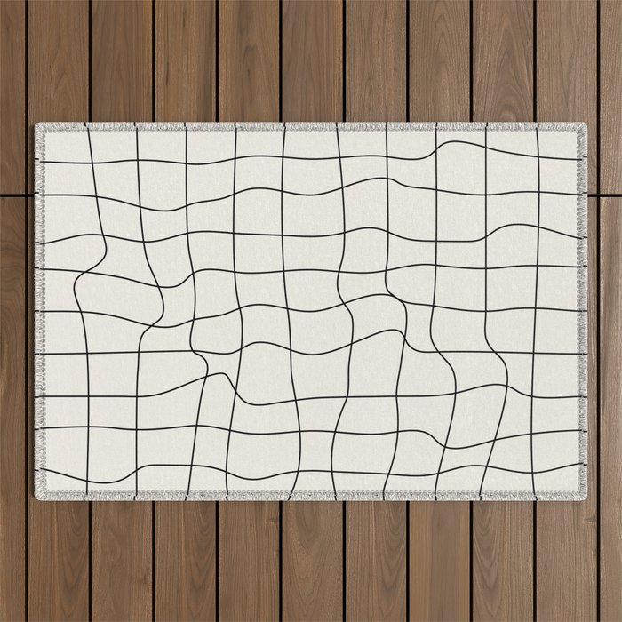 Warp Grid: Off-White Day Edition Outdoor Rug Gallery Image 1