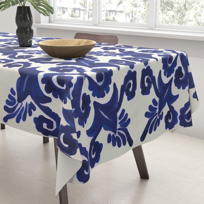 Talavera mexican tile traditional blue ceramic mosaic Tablecloth Gallery Image 3