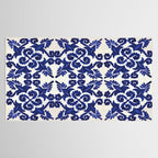 Talavera mexican tile traditional blue ceramic mosaic Tablecloth Gallery Image 2